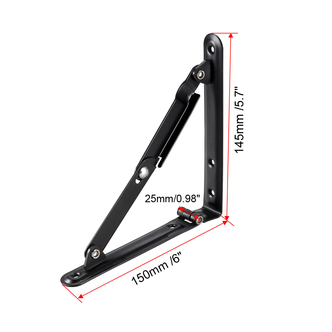uxcell 1/2/Folding Bracket 6"/8" 150-205mm Long Release Arm Collapsible Support Bracket Wall Mounted for Shelves Table Desk