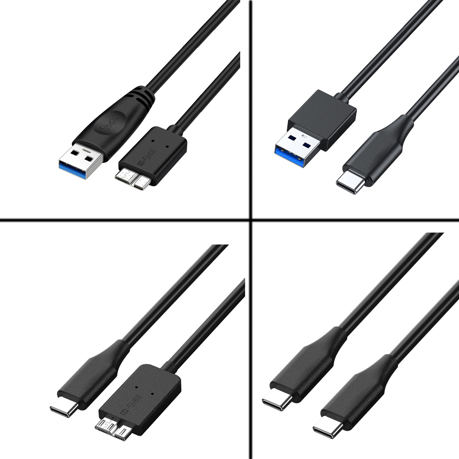 USB C to Micro B 3.0 Cable 5Gbps 3A Fast Data Sync Cord For Macbook Hard Drive Disk HDD SSD Case USB Type C Micro B Cable