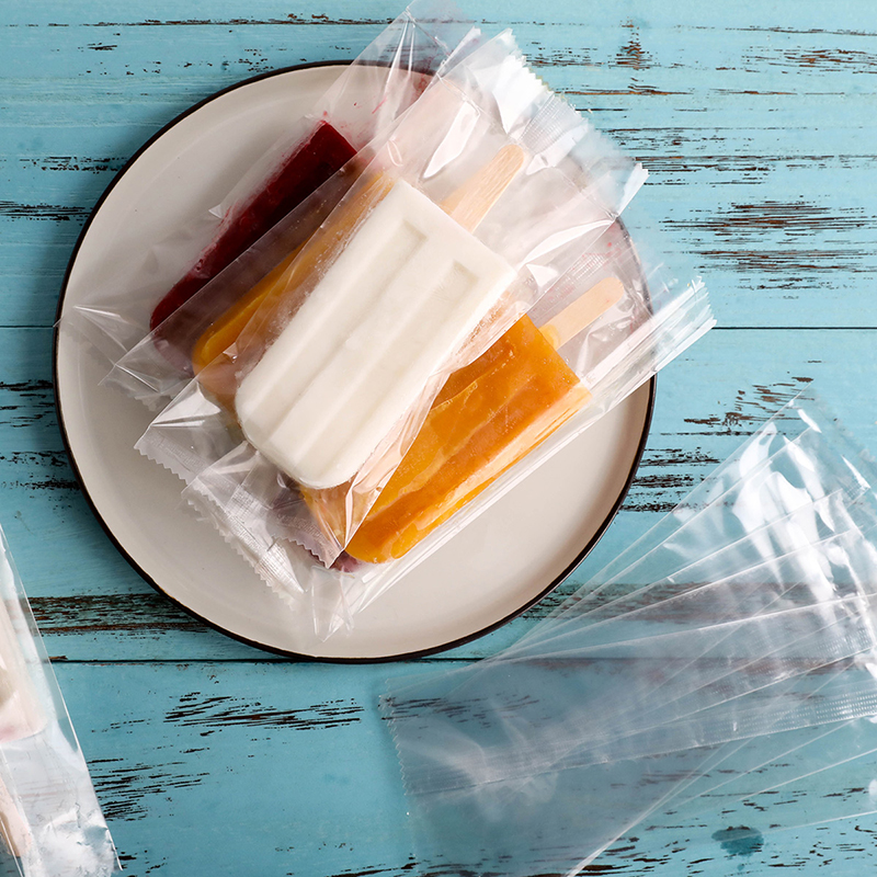 Sacchetti pop di ghiaccio in plastica da 100 pezzi/lotto sacche di ghiaccioli trasparenti una tantum frigoriti congelati gelati congelati
