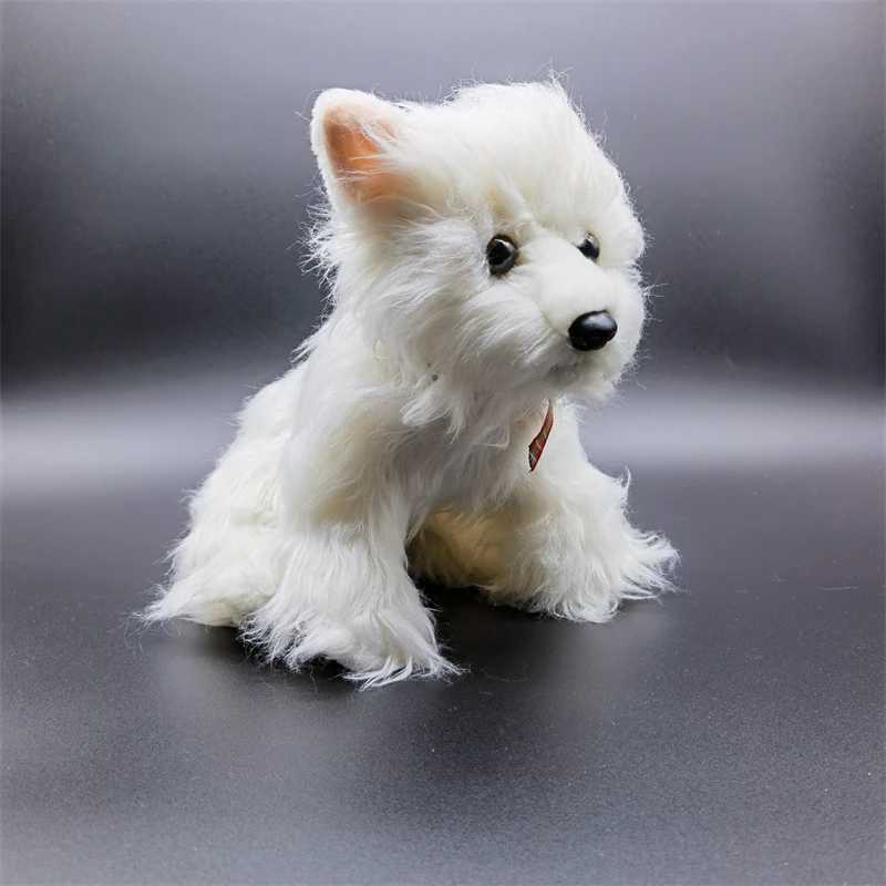 Plush Dolls 23cm West Highland Terrier Gaofuda Plush White Dog Plush Toy Life Animal Simulation Fill Childrens Toy J240410