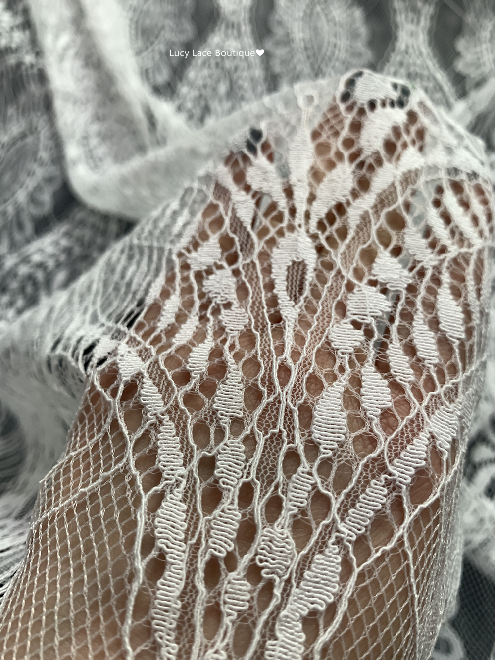 Big Pattern Cording Lace Fabric Eyelash Lace Material Black, Off White Polyester Material HOME DIY Cloth Width 150CM