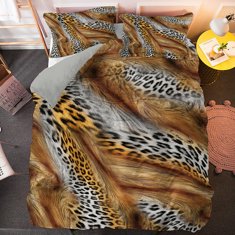 Stampa leopardata colorata set di biancheria da letto in microfibra la pelle la pelle copripiumini adolescenti adolescenti cuschi da letto decorazioni la camera da letto