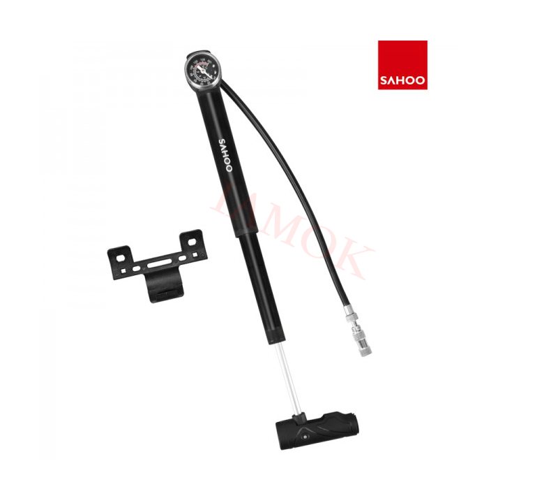 Sahoo 311403 Mountain Bike Pump med mätare 100psi iamok mini -inflator för Presta/Schrader Valve Cykeltillbehör