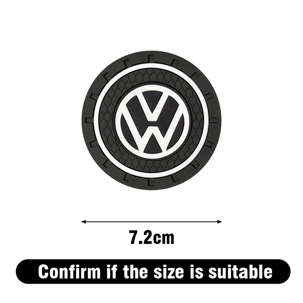 1/Silicone Car Coaster Water Cup Slot Pad non glipiste pour Volkswagen VW Golf 7 Touran Tiguan Bora Mk7 Beetle Polo Mk4 Passat