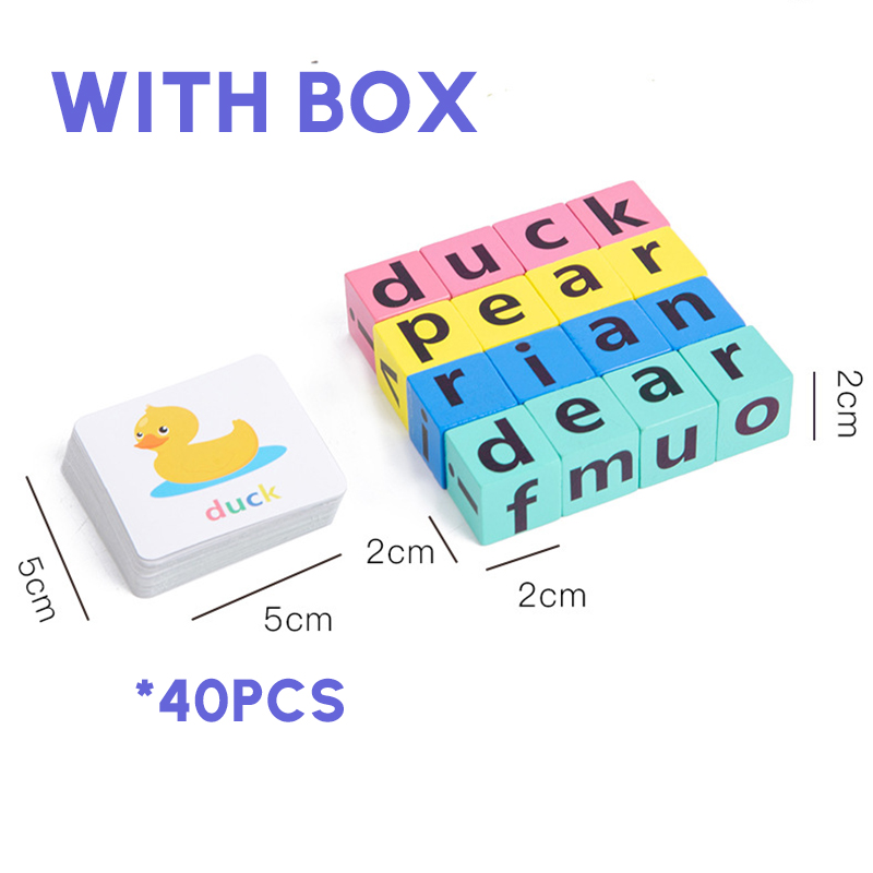 Mots d'orthographe en bois jeu Interactive Educational Toys Letter Match Match Board Game Children Preschool Learning Language Toys