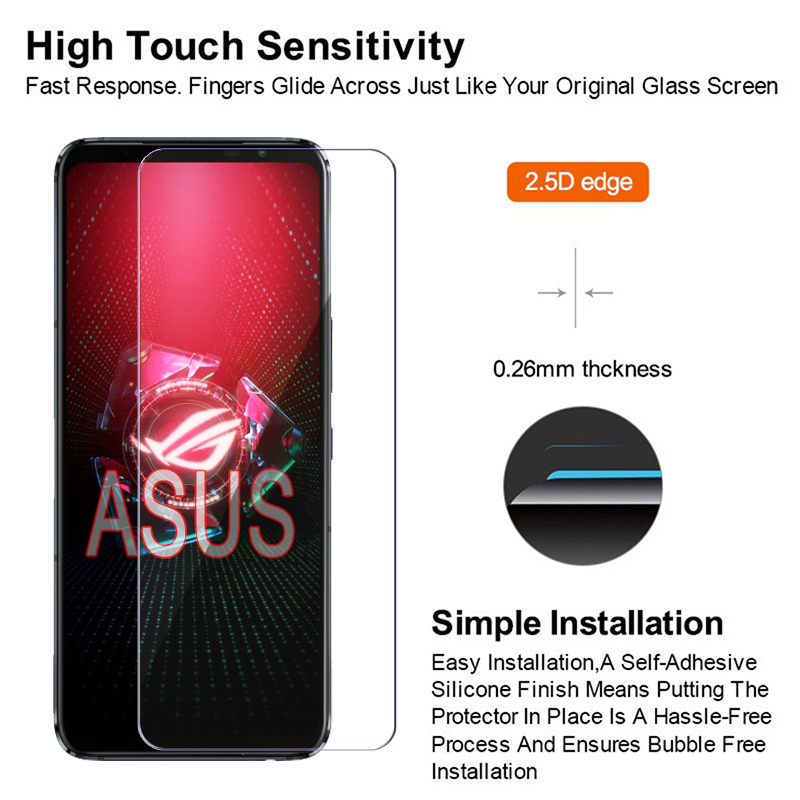 2-Glass for Asus Rog Telefone 3 25 5S Protector de capa Protector Film para Asus ZenFone 8 7 6 5 5Q Lite Pro Flip Front Screen Glass