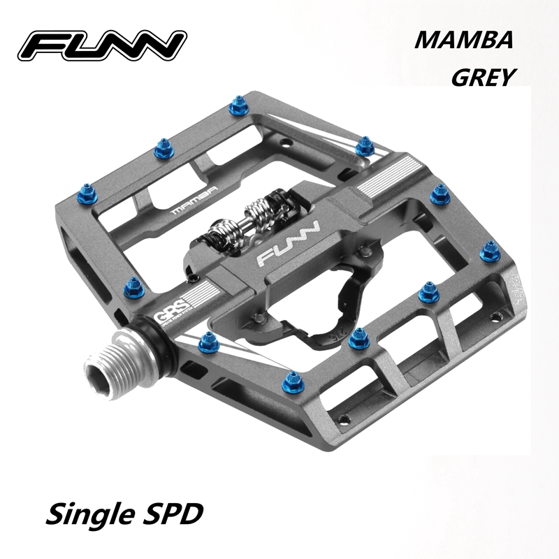 Funn Mamba MTB -legeringspedal för mountainbike, platt plattform, singel, dubbel SPD, Enduro Trail, cykelklipp SPD -pedal