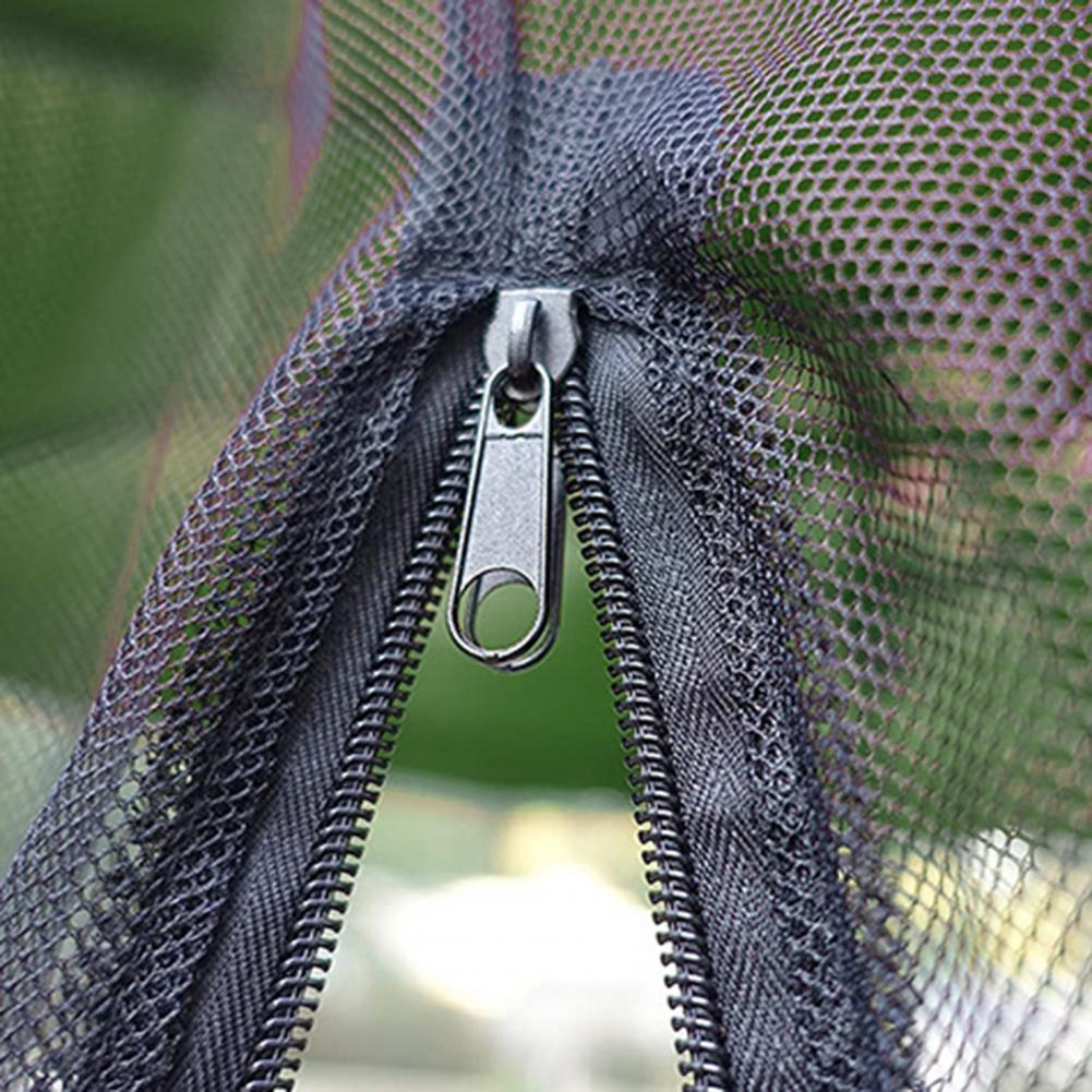 Myggnät med blixtlås justerbart rep polyester utomhus matsal solskydd myggnät för uteplats