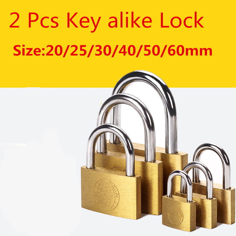 Same key Copper Padlock Wolf Head Brass Lock Small Locks Door Locks 20mm 25mm 30mm 40mm Not Rust Lock Core Include 6 keys