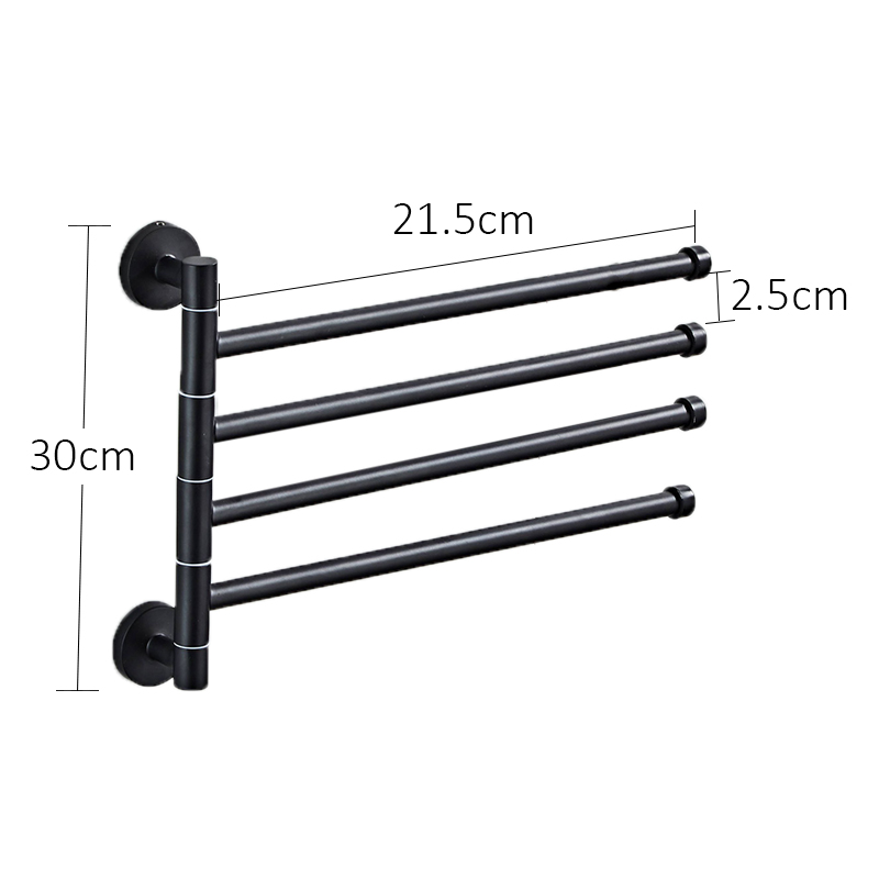 Bathroom Movable Towel Holder Black Gold Bath Towel Rack 4 Layer Chrome Towel Bar Bathroom Hardware EL24DH