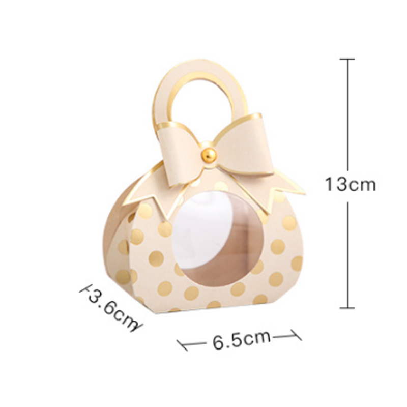 5st mini presentväskor Bow Packaging Bag Wedding Favor Distributions Bags Christmas Candy Packaging Box Mini Handväska