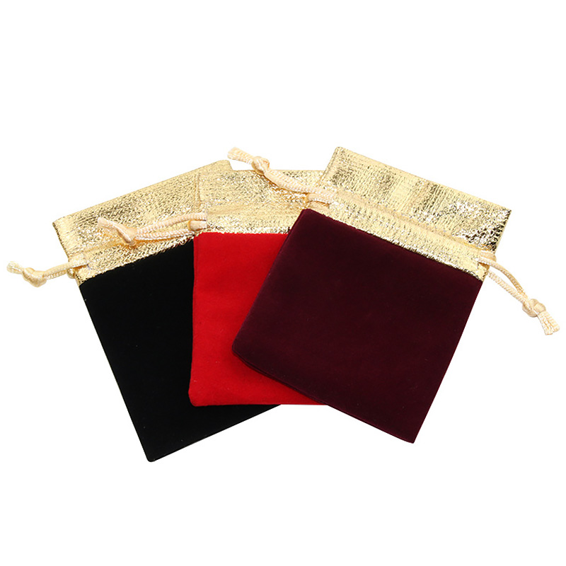 Velvet Packaging Bags Wine Red Organza Drawstring Gift Bags Wedding Jewelry Packaging Pouches 7x9cm 10x12cm 12x15cm