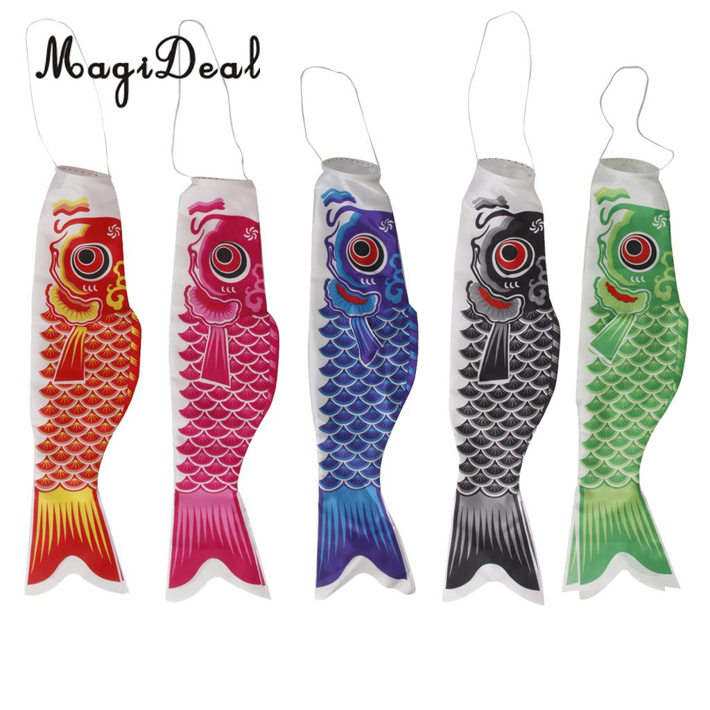 MagiDeal 40cm/55cm/70cm/100cm/150cm Japanese Windsock Carp Flag Koi Nobori Sailfish Fish Wind Streamer Home Party Decorations