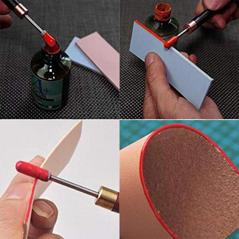 Brass Head DIY Leather Edge Treatment Roller Pen Sandalwood Edge Oil Pen DIY Leathercraft Processing Accessories Tools