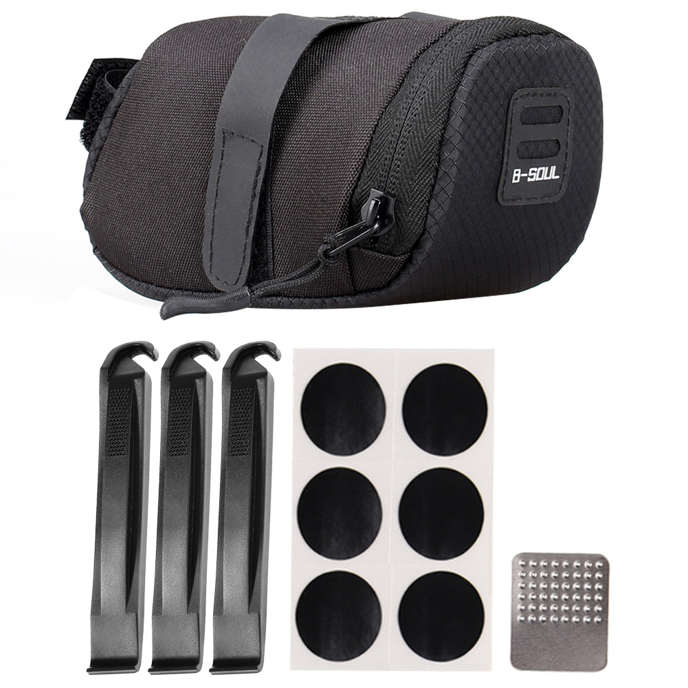 B-SOUL Bicycle Saddle Bag Bike Waterproof Storage Saddle Bag Seat Cycling Tail Rear Pouch Bag with Repair Tools Kit Accessories