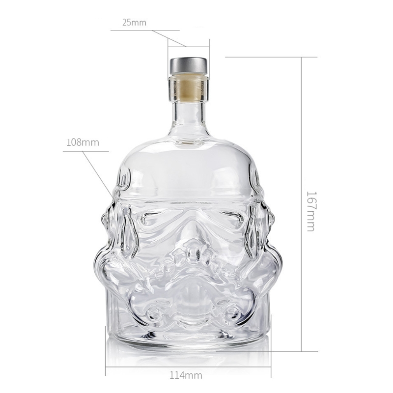 Storm Trooper Wine Decanter 750 ml Vintage Liquor Bottle Double-Layered Glass Cup Whisky Presents for Men New