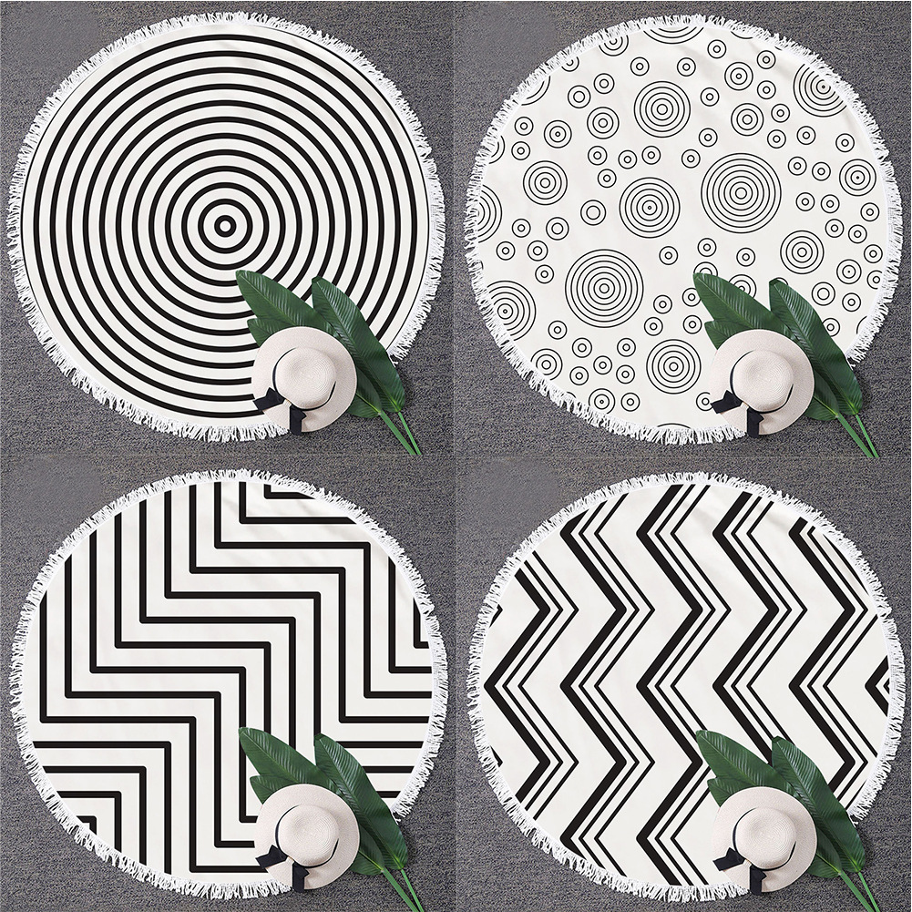 Геометрические рисунки микрофибры серия пляжного полотенца круглый