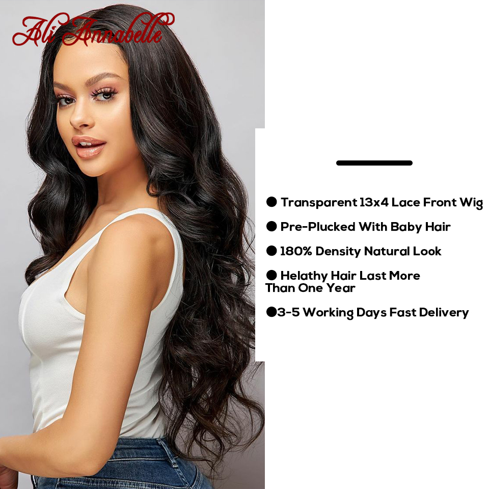 Body Wave Lace Front Wig Ali Annabelle Hair 13x4 13x6 Lace Front Human Hair Wigs 250 Transparent Lace Frontal Wigs For Women