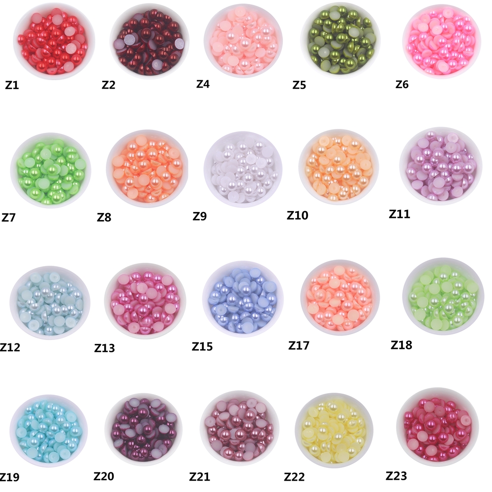 i dimensioni 6/8/10 mm ABS in plastica in plastica rotonda piatta piatta perle perle sciolte perle fai -da -te/copricapo/nail art/telefono decoro