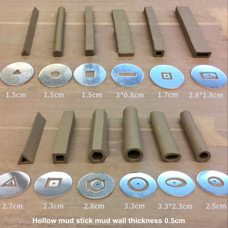 Keramikverktyg ihålig lera stick extruder set diy11 typer av mjuk ihålig lera stick handhållen lera pressande pistol lera modellering verktyg