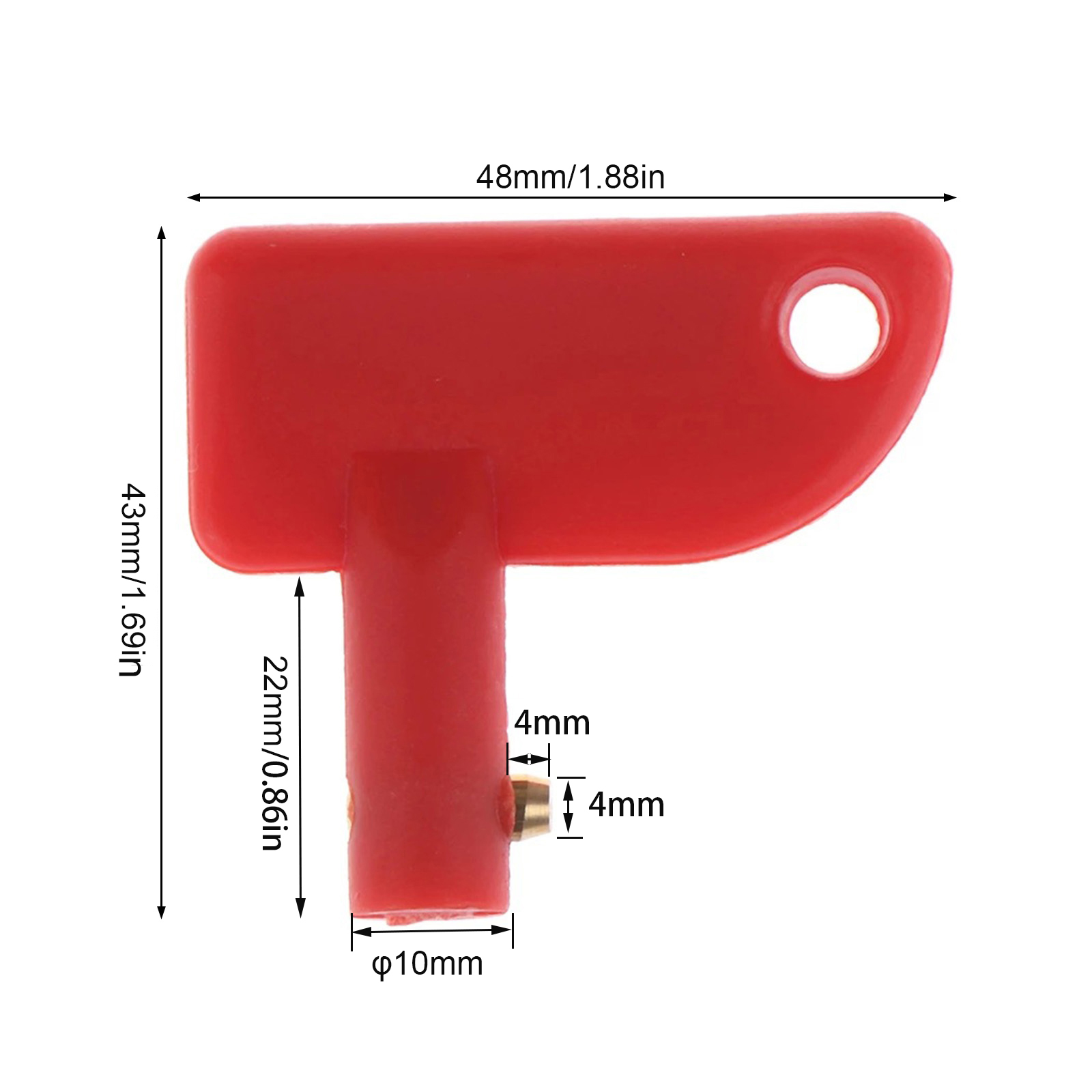 バッテリーメインスイッチ交換キー直径10 mm ABSプラスチックアイソレータスイッチユニバーサルキーバッテリースイッチボートスイッチキー