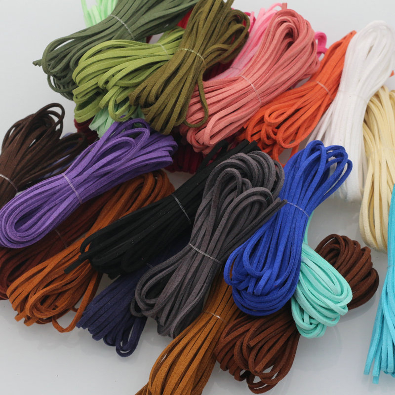 Cordamento de camurça de 5m de comprimento/3Martificial Cordamento coreano de veludo coragem corda de chão de gado Diy Colar de colar de corda de corda de corda Material