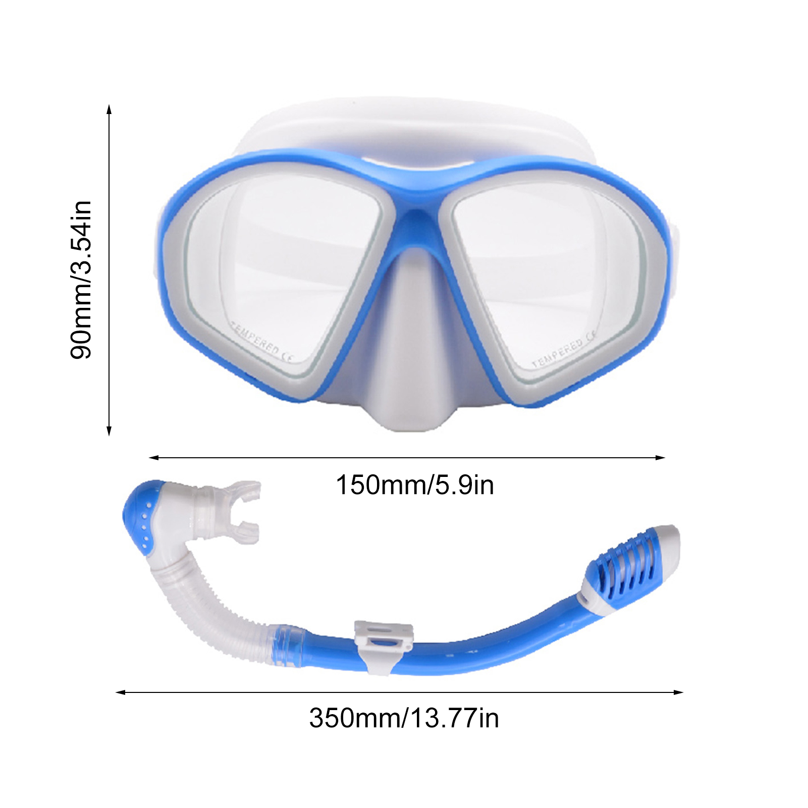 Ny professionell snorkeldykning mask snorklar anti-dimglasögon glas dykning simning lätt andetag rör set snorkel mask