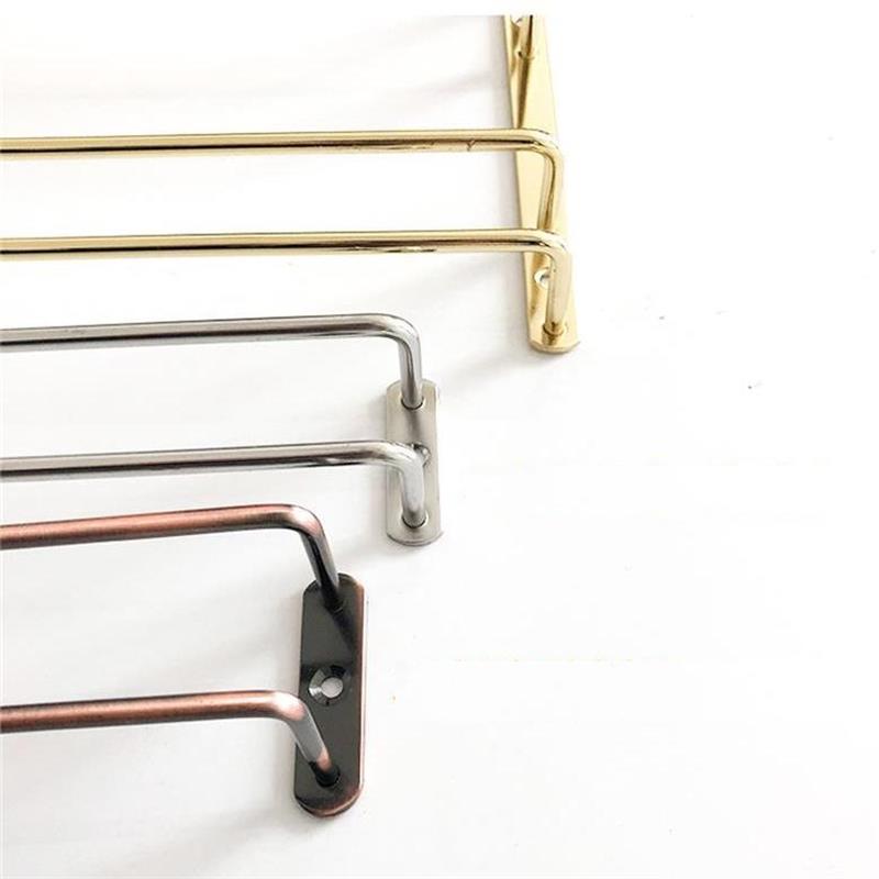 27cm 10.6inch One Row Silver Stemware Rack Wire Hang Holder Under Cabinet Wine Glass Rack Gold Single Row Bronze Bar Accessories