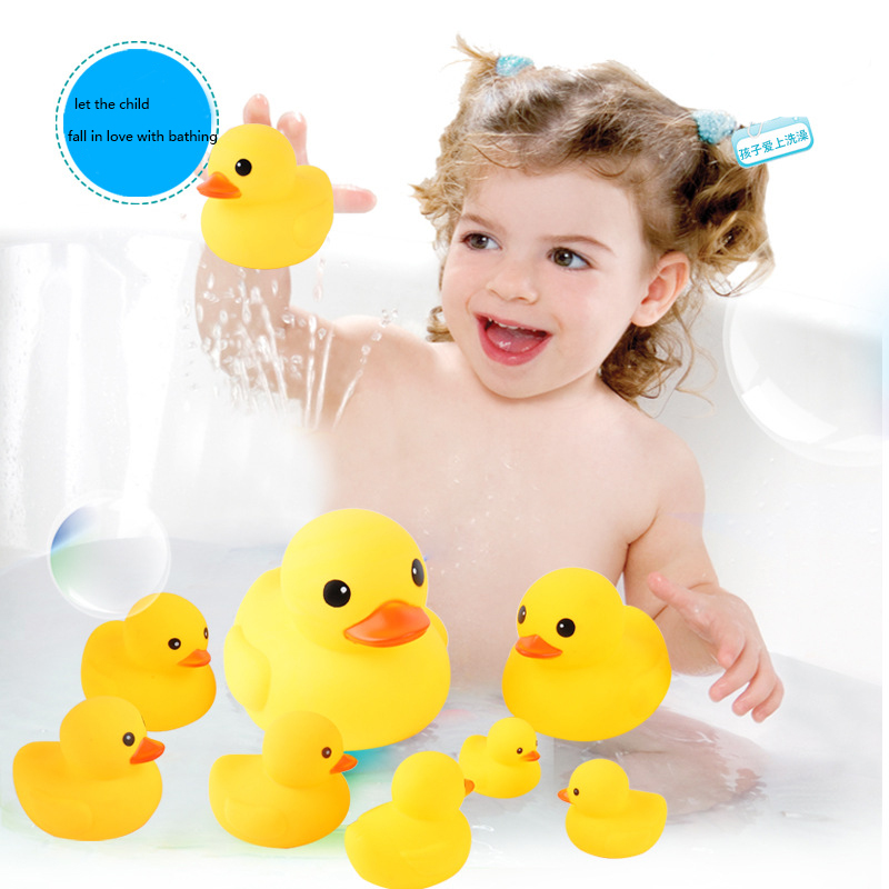 Baby Rubber Race Fun Musical educativo bambini giocattoli da bagno anatre cigolanti grandi giocattoli bagni d'acqua bagno giallo