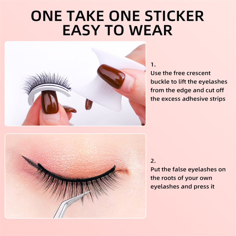 Lazy Glue-free Paste Firmly Does Not Fall Off Eyelash Self-adhesive False Eyelashes with Brown rectangle Box