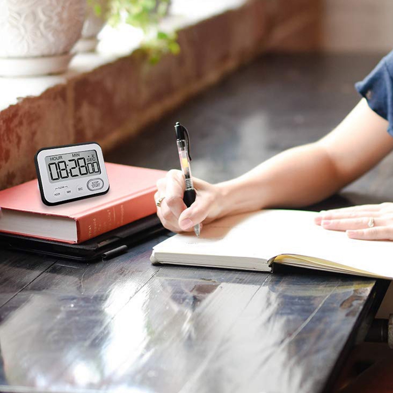 Timer du compte à rebours de la cuisine numérique: enseignants comptoir de classe grand LCD Loud Ntic Clip Kids Simple Clock Mini Small Stopwatch