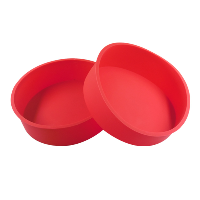 4/6/8 Zoll Silikonkuchenformen Mousse Desserts runde rote Backpfanne Pfannkuchenform Schimmelpilze DIY Küchenofen Backwarewerkzeuge