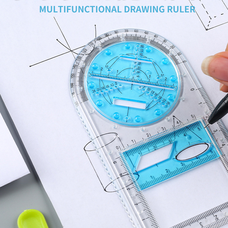 قالب رسم هندسي متعدد الوظائف قالب الرسم الهندسي القياسي لقياس الحاكم الهندسي لمستلزمات المكاتب المدرسية اللوازم المكتبية المدرسية