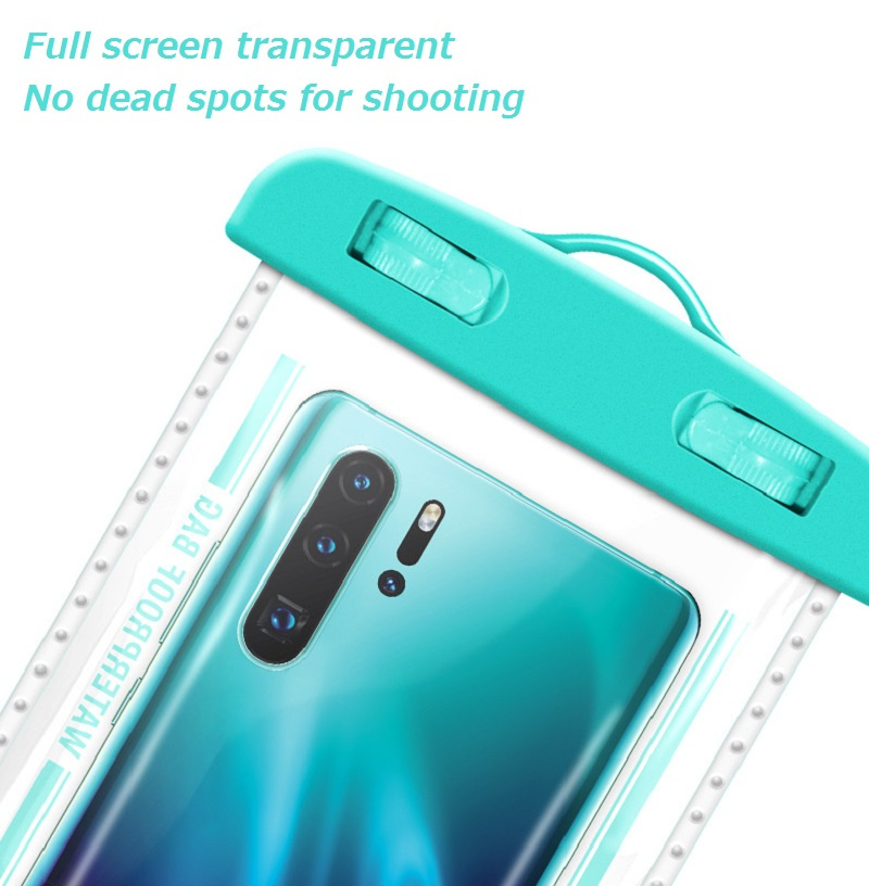 7 pouces grand écran PVC Étui de téléphone transparent Sac de téléphone Sac imperméable pour les jeux d'eau plage de plage de surface ski nageur