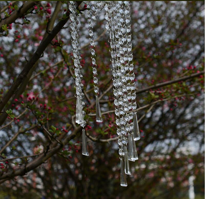 Camal 30st L50cm akrylkristallpärlor sträng hängande droppprismor Garland ljuskrona hemfest gardinbröllop