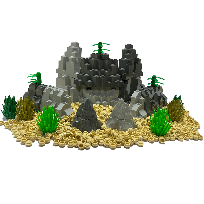 Mountain Rockery Set Hill Stone View Reef Pannel Building Buildings Brick Moc Diy Parts Toy pour City Street Garden Castle Park 6082