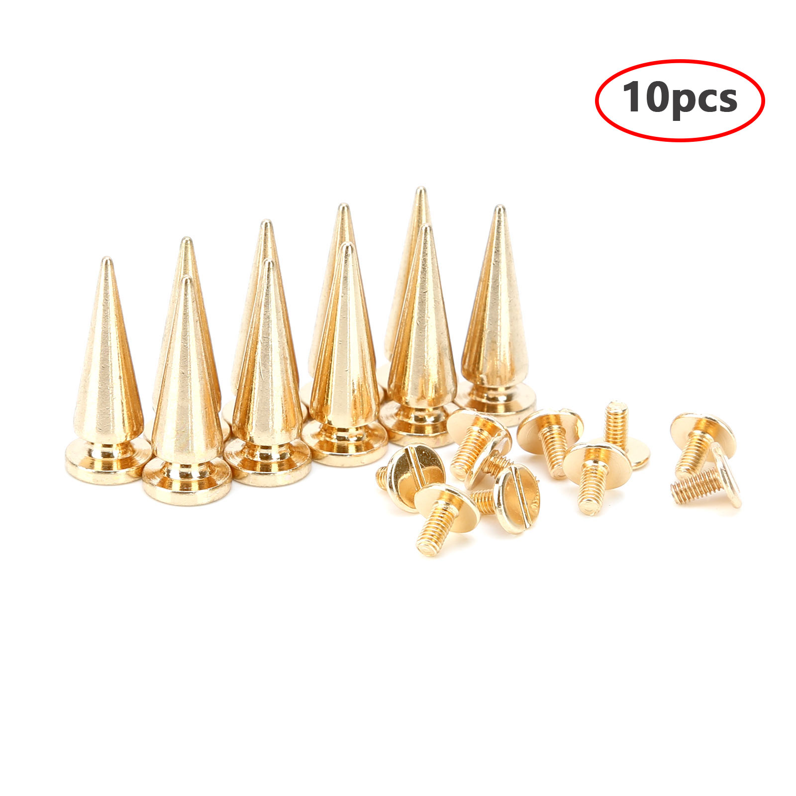 10 ensembles 10 * 26 mm Condons en cône de rivets punk pointes bricolage Craft Cool Punk Garment Rivets for Clothes Sac chaussures en cuir bricolage