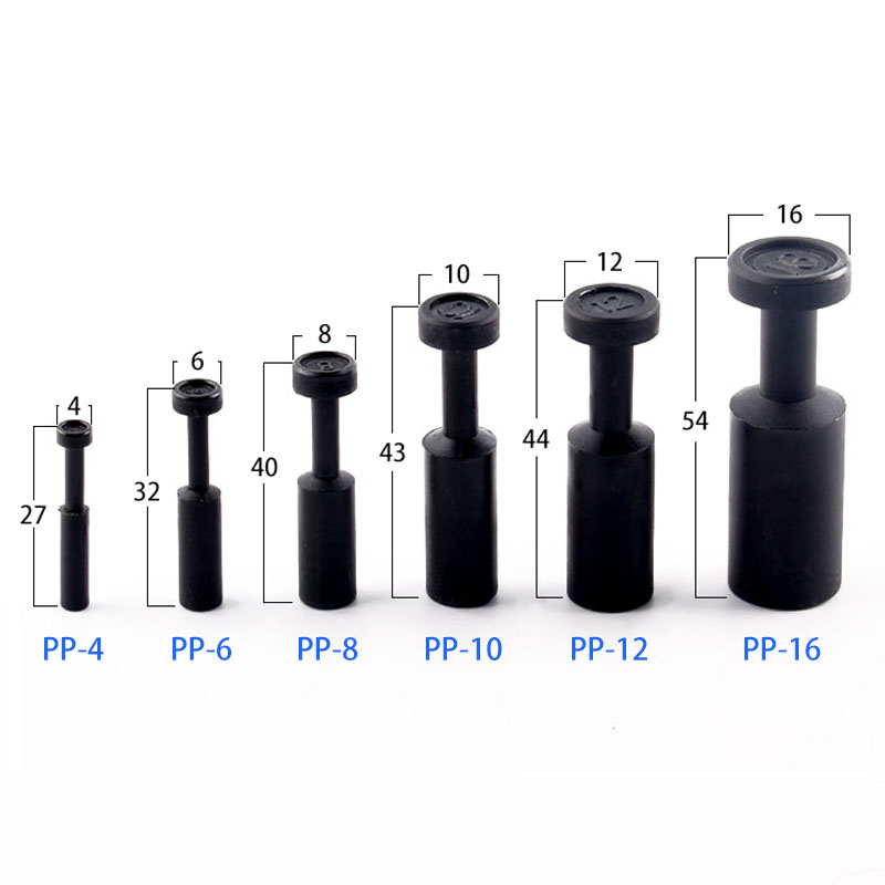 /lote pneumático tubs de bloqueio plugds de copo final do tubo de ar do tubo de mangueira de ar push fit conector Plástico pp4 pp6 pp8 pp10 4mm 6mm 8 10 12