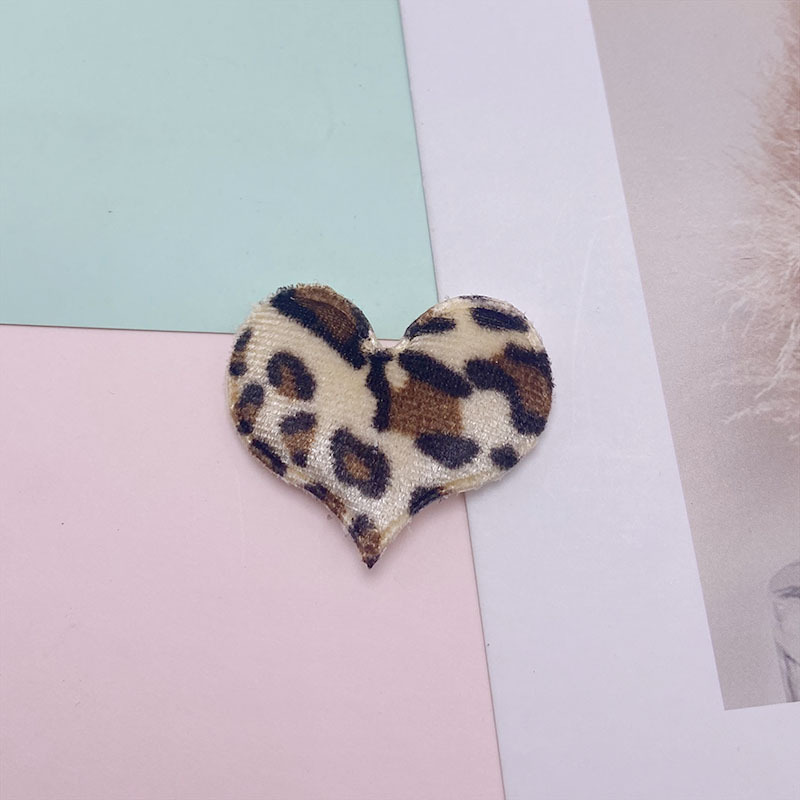 4.5*3.5CM Felt Leopard Heart Padded Applique For Clothes Hat Sewing Supplies DIY Hair Clip Accessories Patches