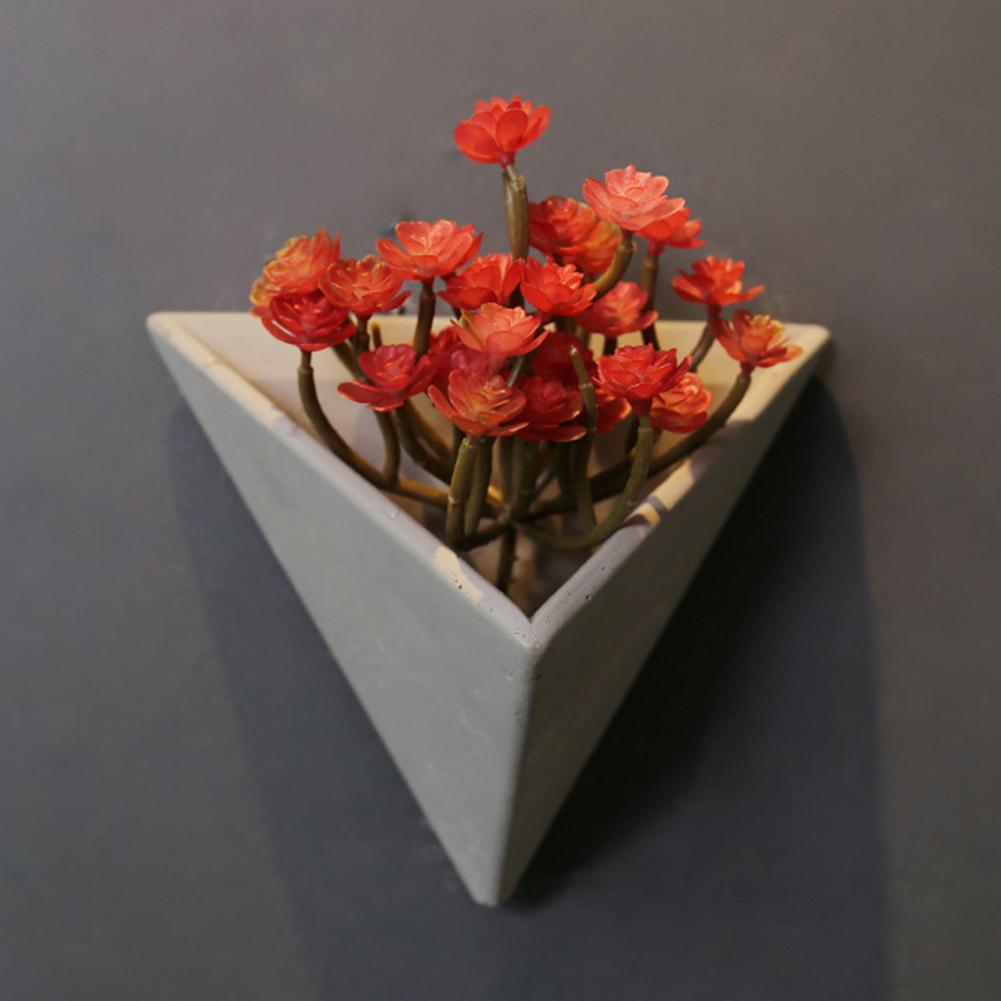 väggmonterad retro triangelvägg växt potten cement blomma arrangemang hängande blomkruka uteplats dekor blommor arrangemang forts