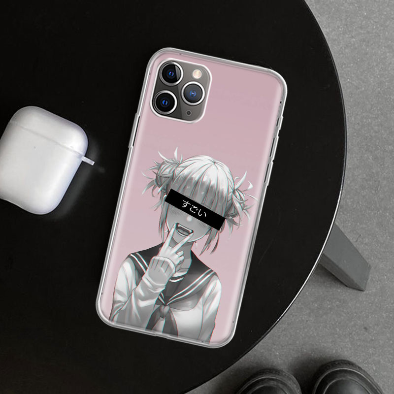 Anime Himiko Toga Waifu Téléphone Couverture pour iPhone 14 13 11 Pro 12 Mini 15 Imprimer 7 8 6s Plus + XR XS MAX SE 5S Personnalisé