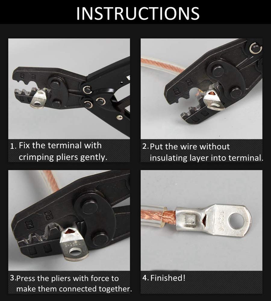 10/25 / Type SC Terminaux de nez de fil SC25 SC35 Blocage de batterie en cuivre nu Corgue à trous 6 mm 8 mm 10 mm Câble de sertissage Connecteurs