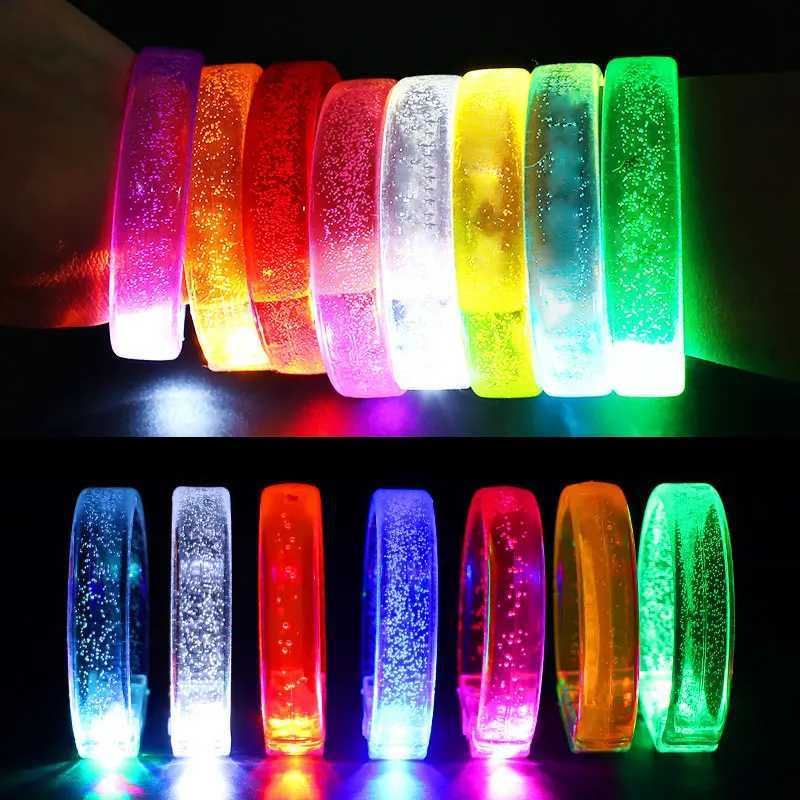 LED RAVE TOY YOMDID GLOWリストバンドLEDライトアップブレスレットグローブレスレット暗い誕生日結婚式のパーティーの好意240410