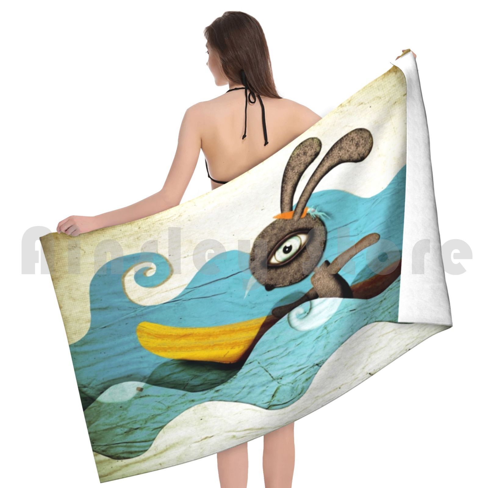 Surfing Waves Swirls Custom Towel Bath Towel Surfing Surf Waves Carrot Sea Water Sport Boy Children S Art
