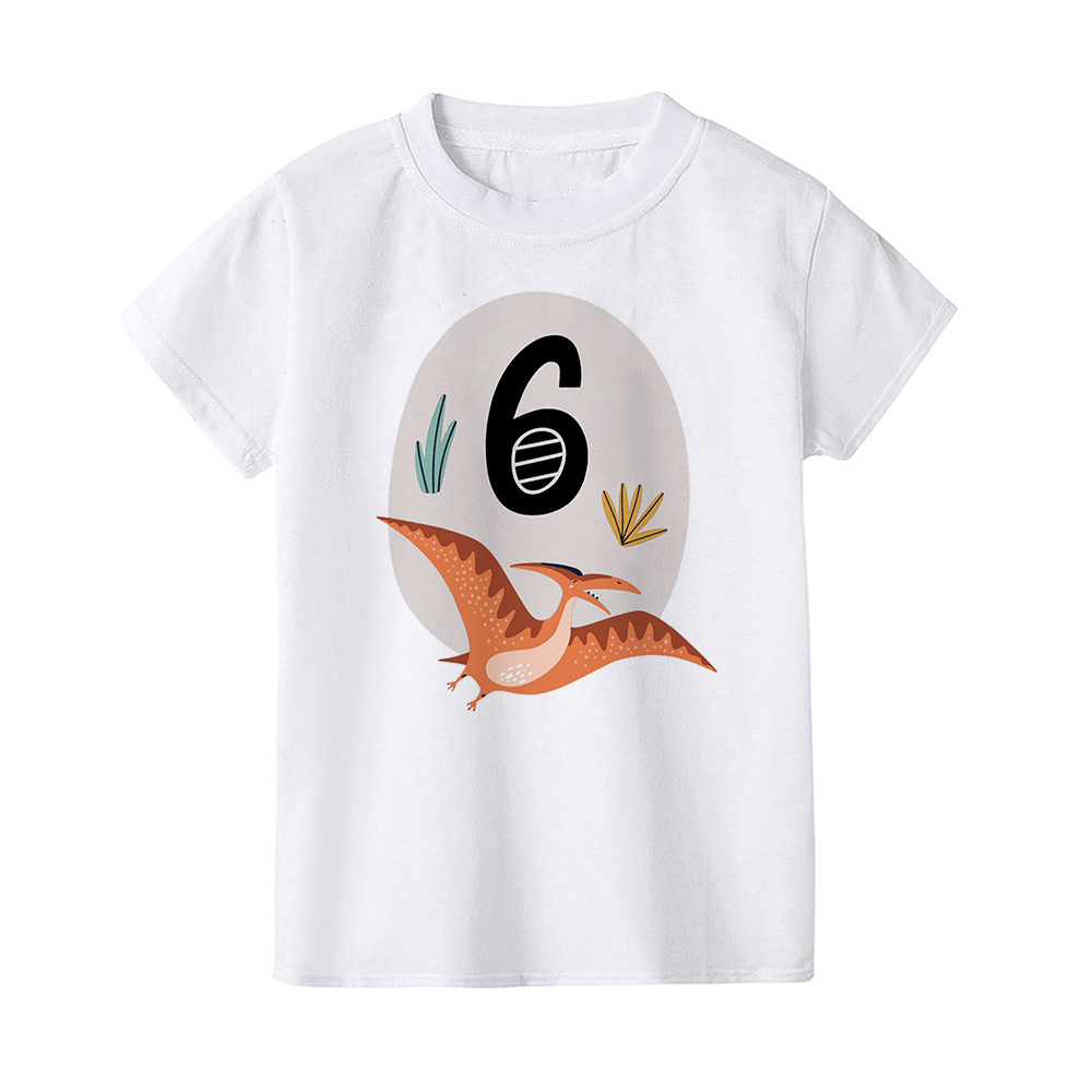 Dinosaur Ei Birthday 1-12 jaar oude jongens t-shirt schattige dinosaurus verjaardagsfeestje outfit tops zomer Kinderkleding grafisch T-shirt geschenken