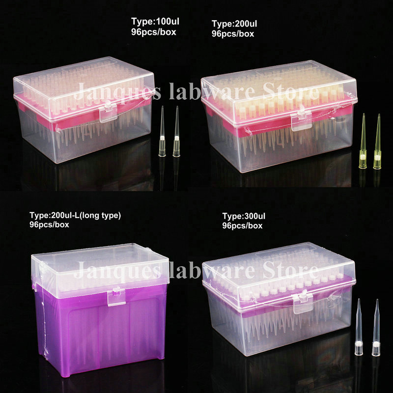 実験室10 ul〜10ml PPフィルターコア付きピペットのヒント、ピペットチップストレージボックス付き微生物検査ピペットヌーゼル