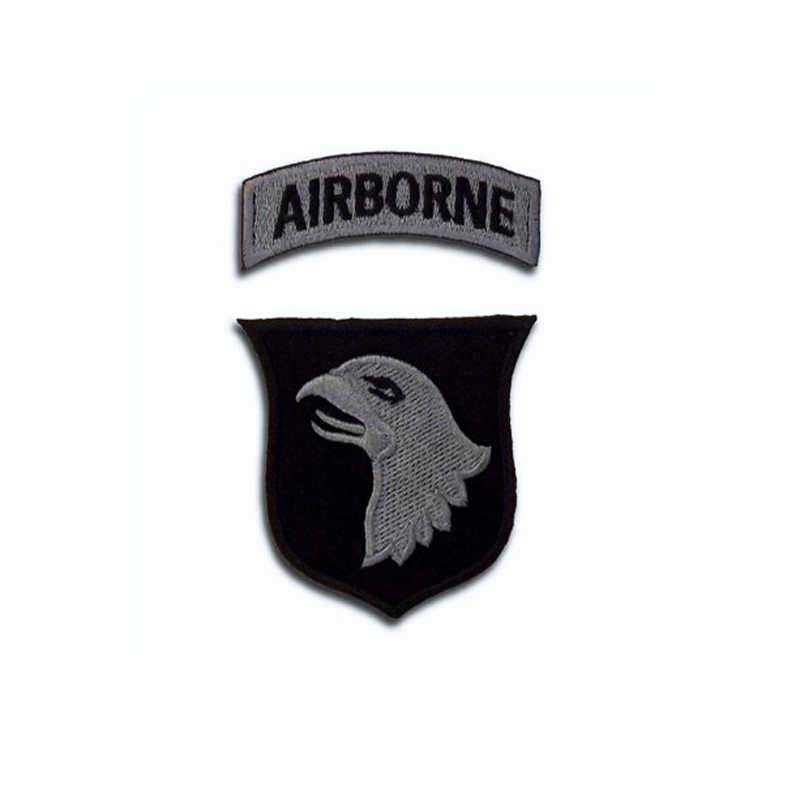 US AIRBORNE American Flag Shoulder Embroidered Patch Cloth Fabric Hook Loop Emblem DIY Patches for Clothing Tactical Badge