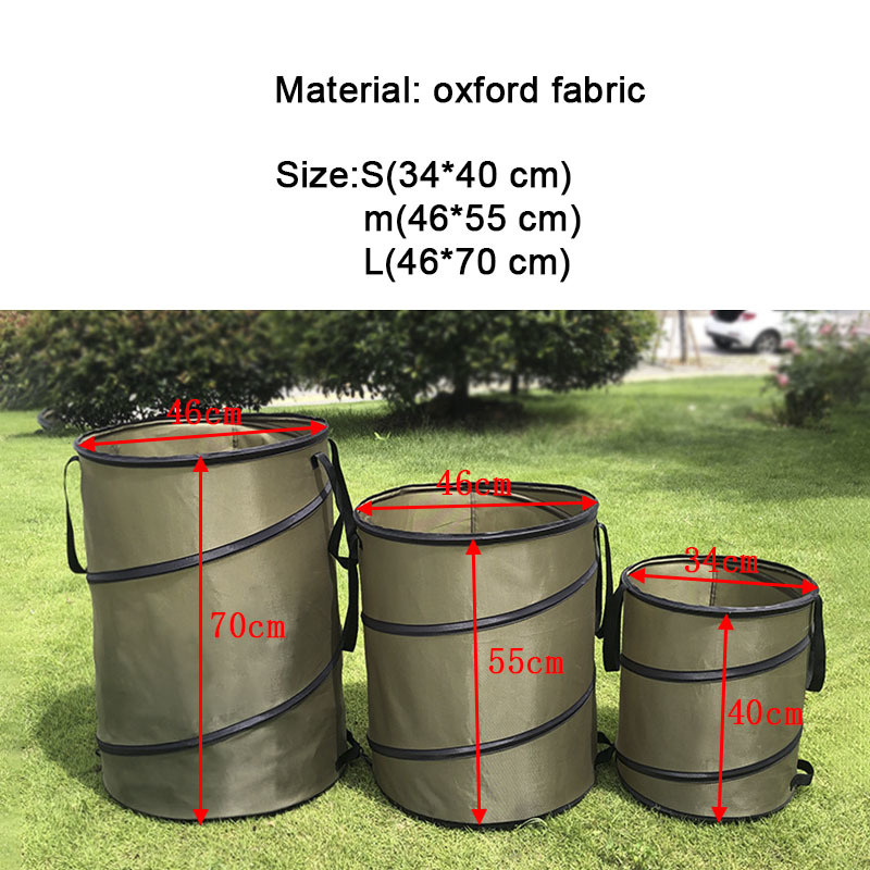 屋外の庭のゴミ缶折りたたみ式のポータブルゴミの葉の折りたたみ式容器用の芝生庭の雑草バッグ