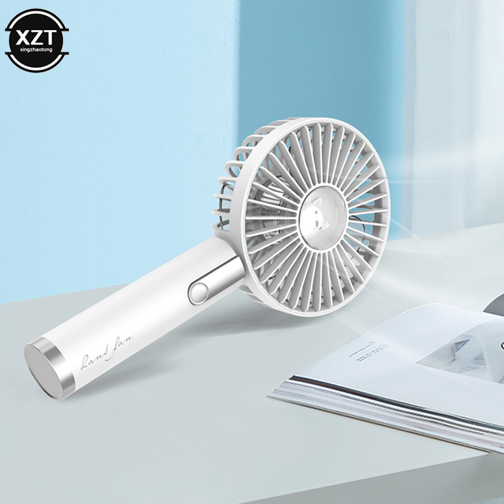 Ny bärbar USB -uppladdningsbar Mini Fan 3 -hastighet Justerbar fans Desk handhållen Air Conditioner Cooler utanför researtefakt