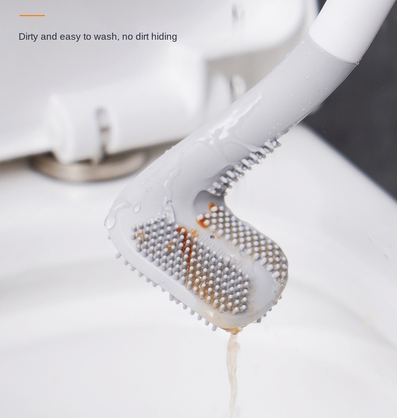 Brosse de cuvette de toilette en silicone avec crochet WC ACCESSOINS D'OUTILS DE NETTOYAGE DE TELOP